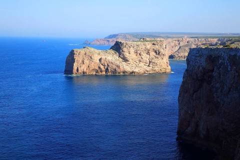 Cliffs at Sagres, near Cabo de São Vicente, the most south-westerly point of the European mainland,