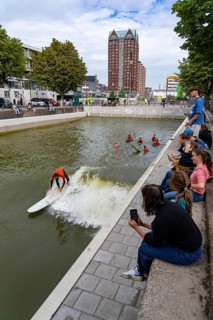 Surfing facility in the city centre of Rotterdam, Rif010, supposedly the world's first wave
