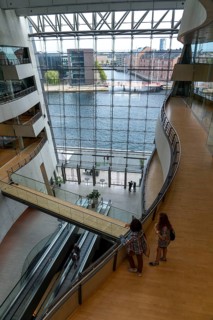 The Danish Royal Library, new building, the so-called Black Diamond, view from the building onto