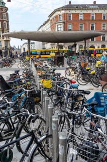 Bicycle parking, Nørreport metro station, in the city centre of Copenhagen, considered the bicycle