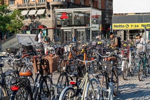 Bicycle parking, Radhuspladsen metro station, City Hall Square, H.C. Andersen's Boulevard, in the