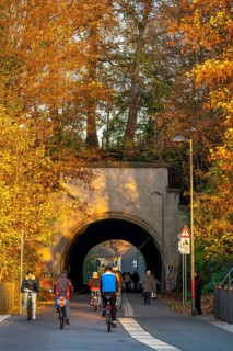 The Nordbahntrasse, a cycle path, footpath, on a former 22 KM long railway line, along the