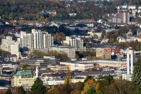 View over Wuppertal, to the north, Wuppertal Barmen, North Rhine-Westphalia, Germany, Europe