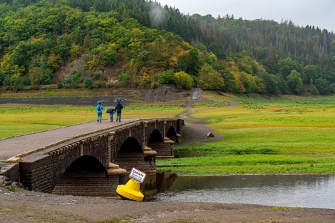 The Edersee, near Waldeck, the third largest reservoir in Germany, currently has only just under