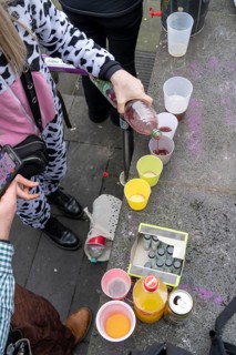 Rose Monday parade in Düsseldorf, alcohol consumption, drinking of high-proof spirits, North