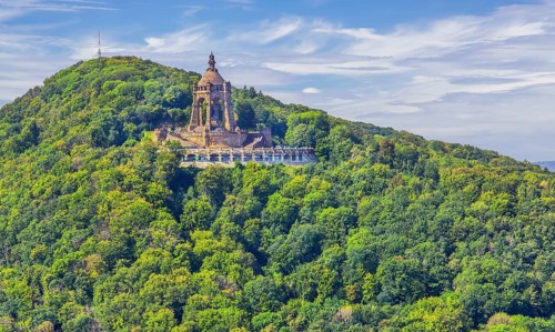 Kaiser Wilhelm Monument, Porta Westfalica, Weser Valley, Weserbergland, North Rhine-Westphalia,