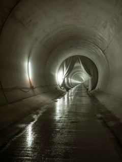 Completed tunnel section in construction lot H41, Brenner Base Tunnel, Zenzendorf, Tyrol, Austria,