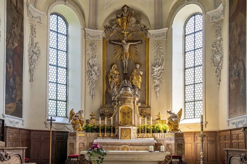 Altar of the Catholic parish church Church of Our Dear Lady in Waldshut-Tiengen, Baden-Württemberg,