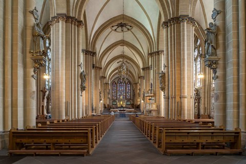 Interior of Paderborn Cathedral Paderborn, North Rhine-Westphalia, Germany, Europe