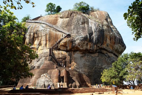 Sigiriya or Lion Rock, historic rock fortress, ruined city of Sigiriya, Central Province, Sri