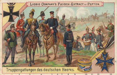 Picture series Military units, types of troops of the army of Germany, Liebig picture, digitally