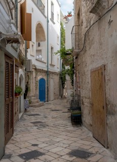 Alley in Polignano a Mare, Apulia, Italy, Europe