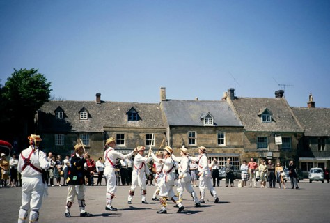 Morris dancers, Stow on the Wold, Gloucestershire, England in 1963