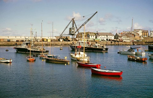 Boats in Portrush harbour, County Antrim, Northern Ireland, United Kingdom 1960s