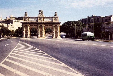 Porte des Bombes arch built in 1721, Floriana, Valetta, Malta, Europe, 1960, Europe