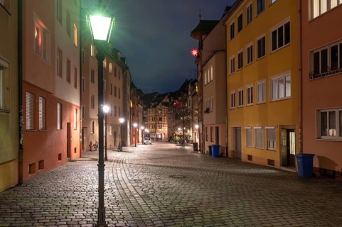 Historic houses in the old town, Weißgerbergasse, Nuremberg, Middle Franconia, Bavaria, Germany,