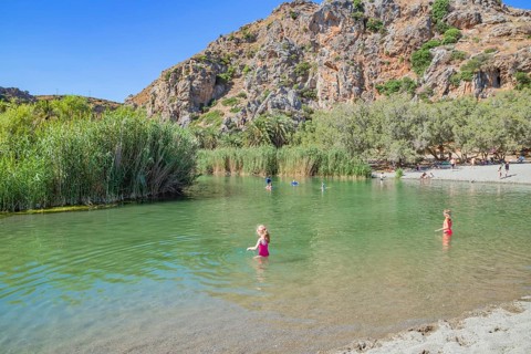 View of Megalopotamos river, Rethymno, Crete, Greek Islands, Greece, Europe