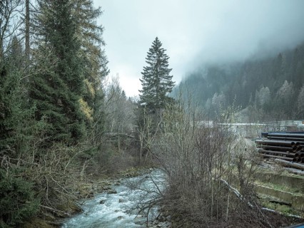 Landscape in front of entering the tunnel in the H53 construction lot, Brenner Base Tunnel, Wolf,