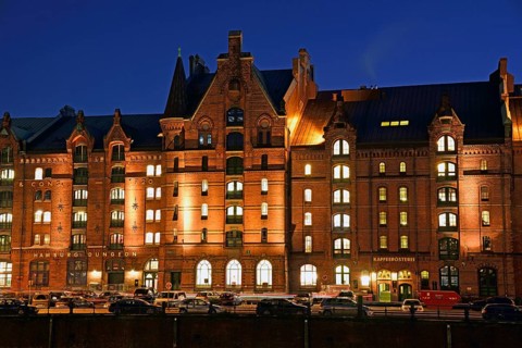 Europe, Germany, Hamburg, historic warehouse district, view from the customs canal to the former