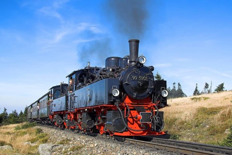 HSB, Harz narrow-gauge railway, locomotive, steam engine, smoke, HSB railway, Brockenbahn, Harz,