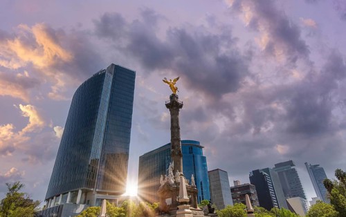 Angel of Independence monument located on Reforma Street near historic center of Mexico City