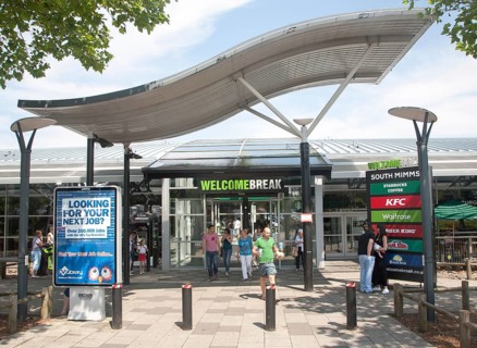 M25 motorway services at Welcome Break Service Station, South Mimms, Potters Bar, Hertfordshire,