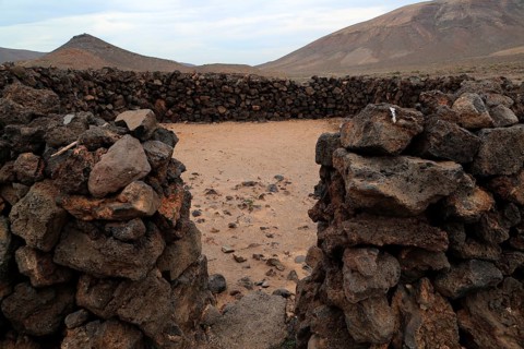 Ruins of pre-Spanish Mahos village, Poblado de la Atalayita, Pozo Negro, Fuerteventura, Canary