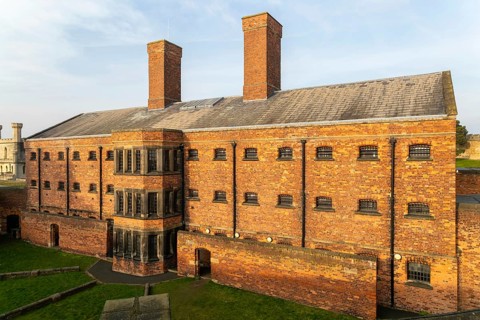 Exterior of Victorian jail museum, Lincoln Castle, city of Lincoln, Lincolnshire, England, UK