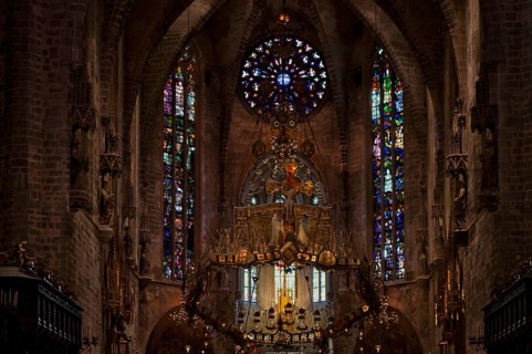 Choir designed by Antoni Gaudí, interior view, La Seu, Basilica de Santa Maria, Cathedral of St