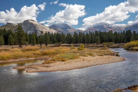 Yosemite National Park, California - Tuolumne Meadows and the Tuolumne River in Yosemite National