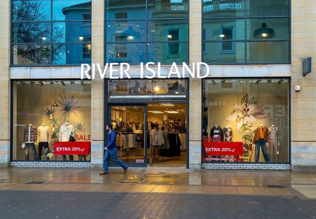 River Island clothing store shop, High Street, city of Lincoln, Lincolnshire, England, UK