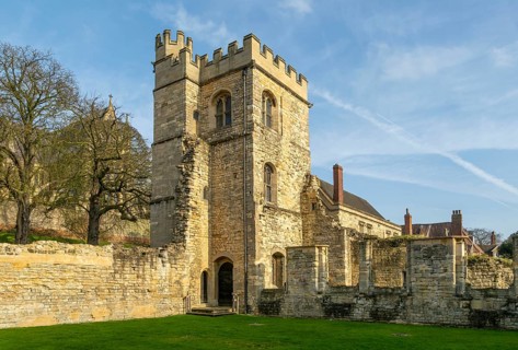 Ruins of medieval Bishops' Palace, city of Lincoln, Lincolnshire, England, UK