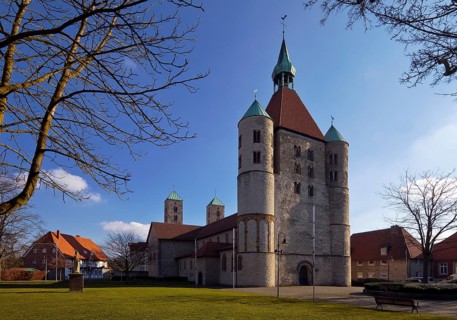 Westwork of the collegiate church of St Boniface in Freckenhorst, Warendorf, Münsterland, North