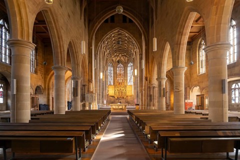Interior of the Kilianskirche church in Heilbronn, Baden-Württemberg, Germany, Europe