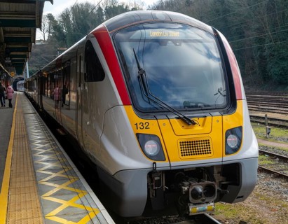 British Rail Class 720 Bombardier Aventra Electric Multiple Unit passenger train at Ipswich railway