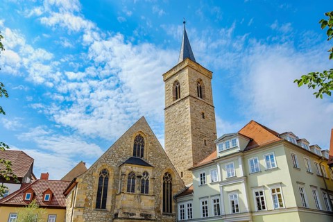 The Ägidienkirche on Wenigemarkt as the eastern entrance to the Krämerbrücke in the historic city