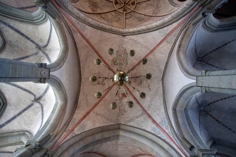 Protestant large St Mary's Church, interior view, view to ceiling vault, Lippstadt, North