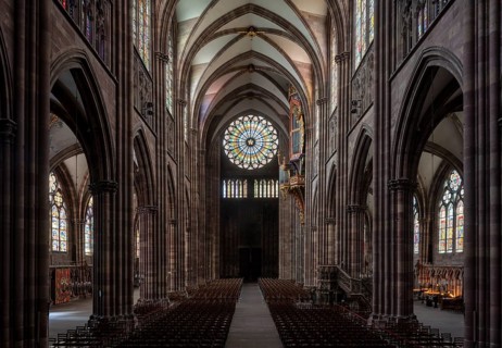 Strasbourg Cathedral, Cath?drale Notre-Dame de Strasbourg, interior, view to the west with the