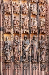 Strasbourg Cathedral, Cathédrale Notre-Dame de Strasbourg, centre west portal, wall figures: