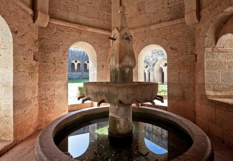 Cistercian monastery founded in 1146, well house inside facing south-west with partially