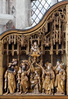 Marienretabel in the Marientidenkapelle, upper right wing: Blossom with Mother of God with child,