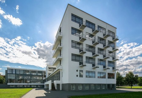 Dessau Bauhaus Prellerhaus 6392 built 1925-26 by Walter Gropius and others East façade left