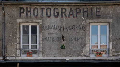 Weathered old façade lettering PHOTOGRAPHY