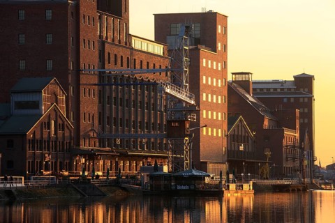 View of the south side, Werhahnmühle and harbour forum
