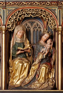 Altar of St Anne in the southern side choir, detail Maria and Anna, St, Saint, Saint