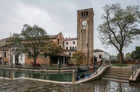 Italy Venice Church of San Nicolò dei Mendicoli -403 Campanile of the 12th century and basilica of