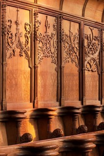 Choir stalls, (1505-1508), late Gothic tracery, St., Sankt, Saint