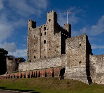 Built 1100-1135, view from the north-east of the core building completed in 1127, wall tower on the
