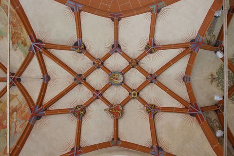 North aisle, vault in the 4th bay, keystones Church of St., Church of St., St., St., Saint