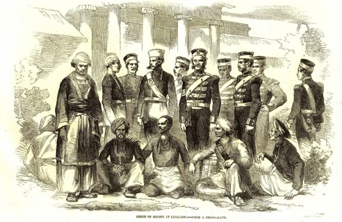 Military and munity mutiny views group of Sepoy's soldiers at Lucknow, Uttar Pradesh, India, Asia